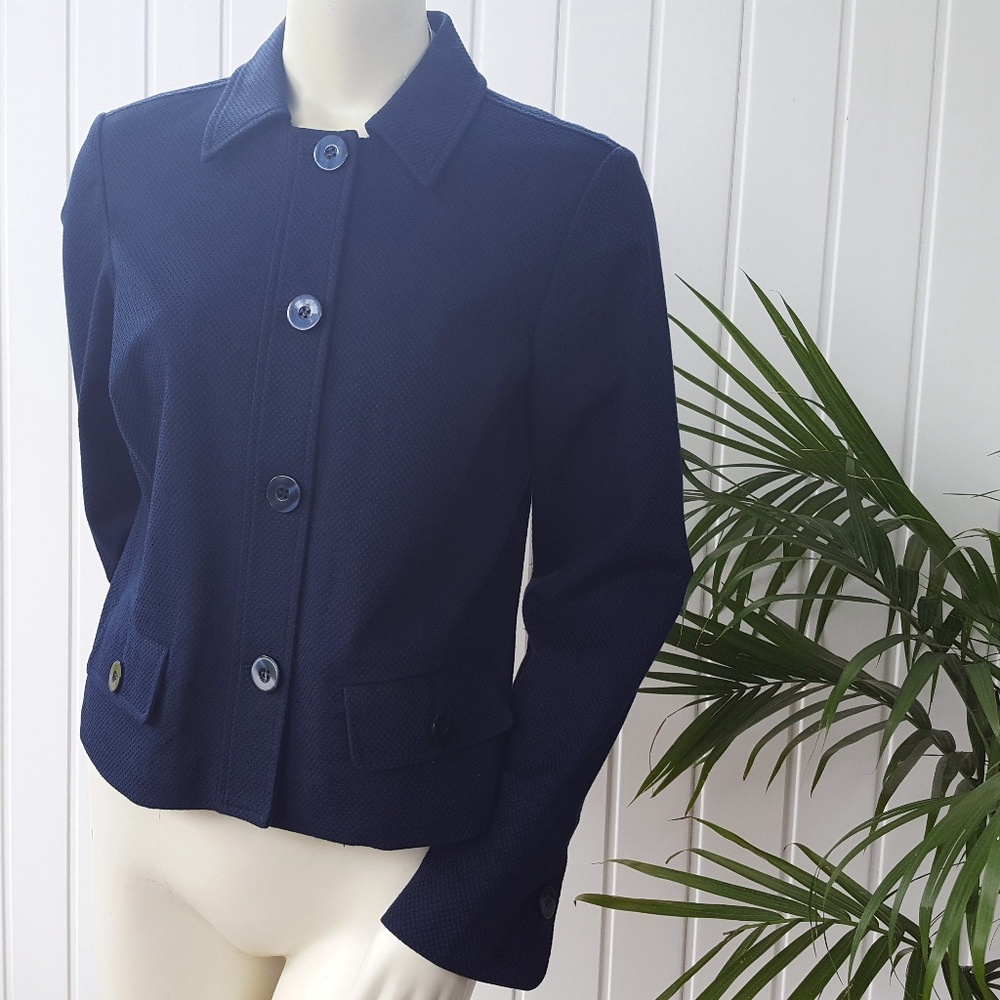 NICE Liz Claiborne Navy Blue Jacket Classic Blazer